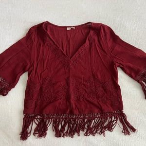 Melrose and Market Garnet/Burgundy Top Size XS